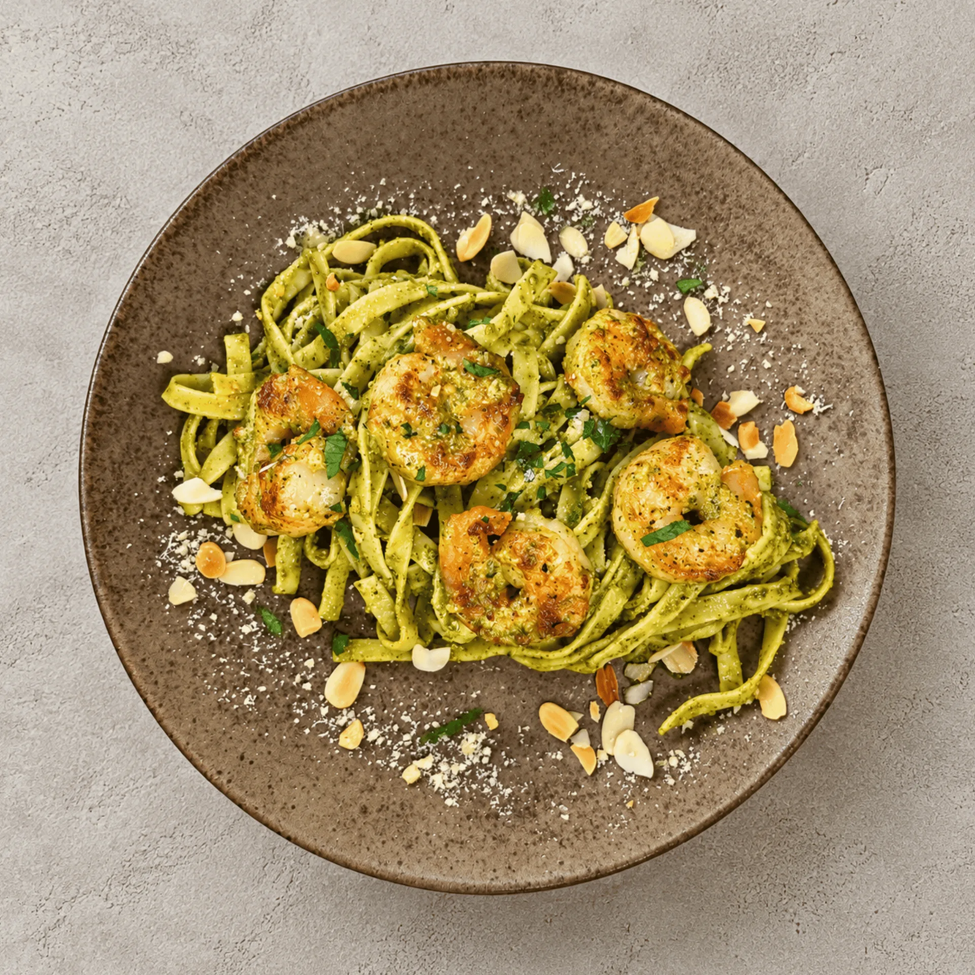 Tagliatelle pesto & creveți