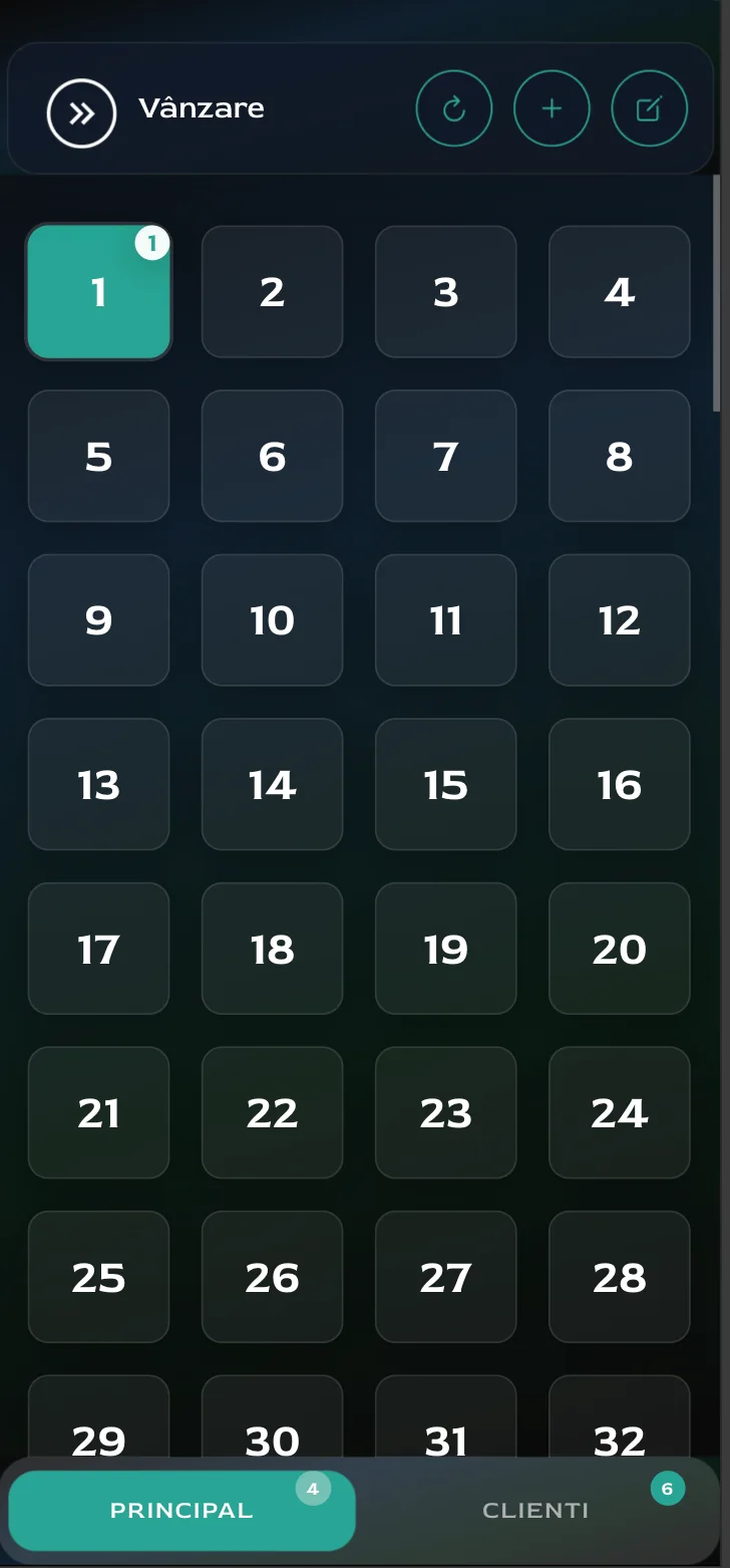 FlowManager POS – ecran mese