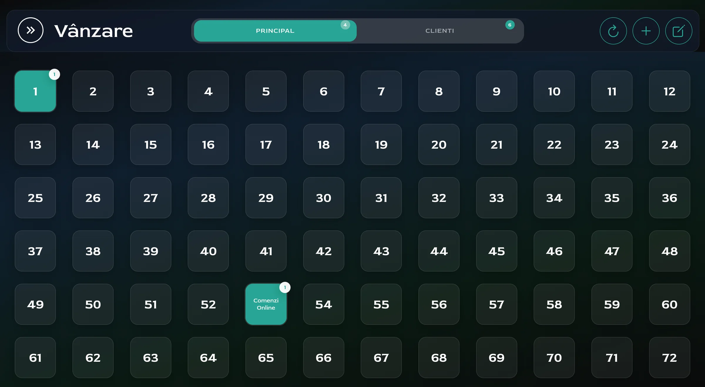 Vizualizare mese FlowManager