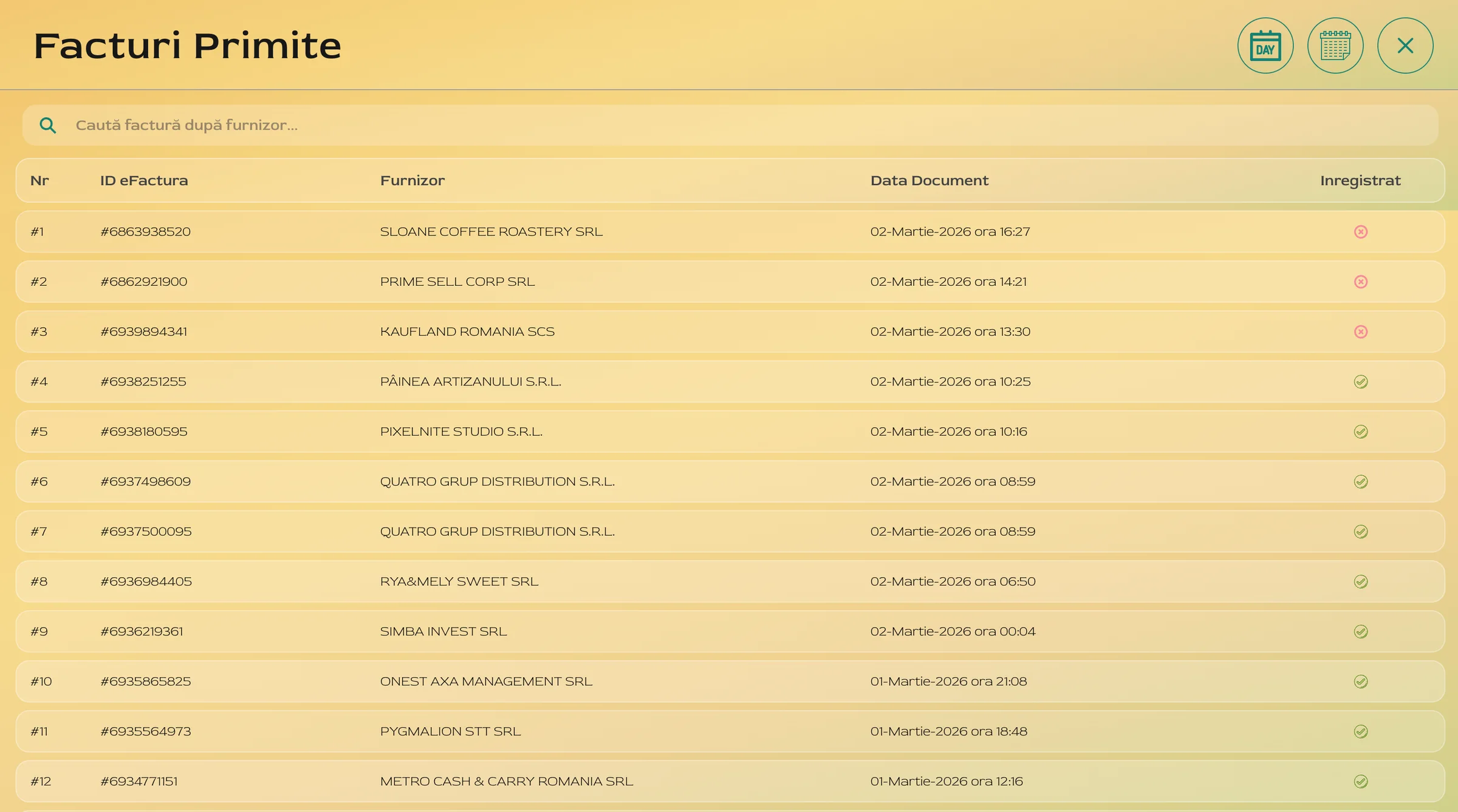 Facturi furnizori din SPV